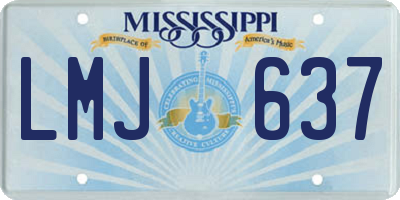 MS license plate LMJ637