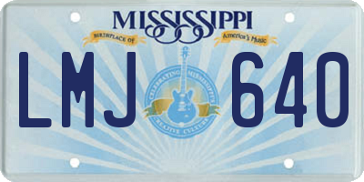 MS license plate LMJ640