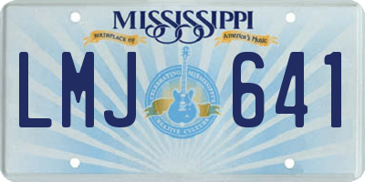 MS license plate LMJ641