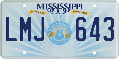 MS license plate LMJ643