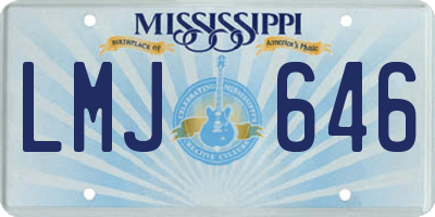 MS license plate LMJ646