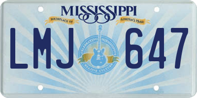 MS license plate LMJ647