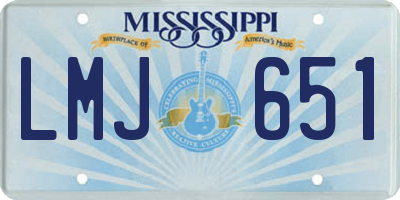 MS license plate LMJ651