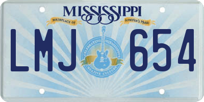 MS license plate LMJ654