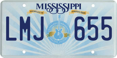 MS license plate LMJ655
