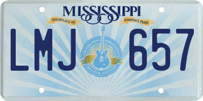 MS license plate LMJ657