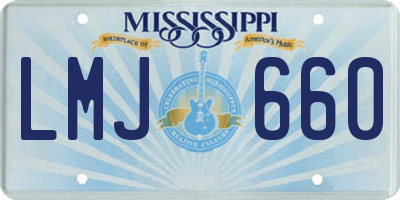 MS license plate LMJ660