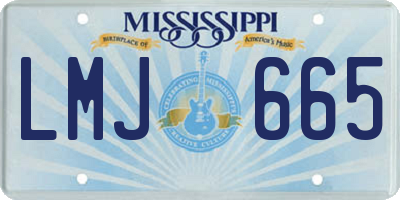 MS license plate LMJ665