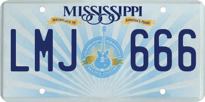 MS license plate LMJ666