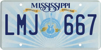 MS license plate LMJ667