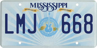 MS license plate LMJ668