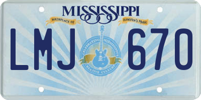 MS license plate LMJ670