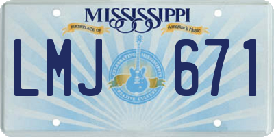 MS license plate LMJ671