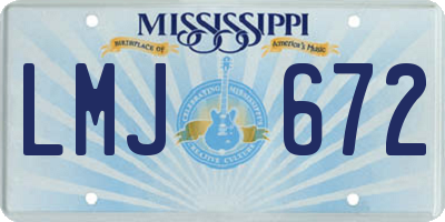 MS license plate LMJ672