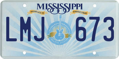 MS license plate LMJ673