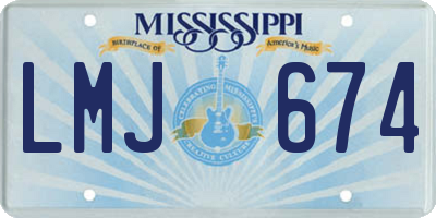 MS license plate LMJ674