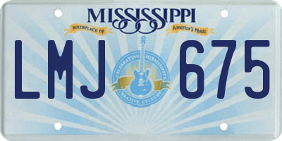 MS license plate LMJ675