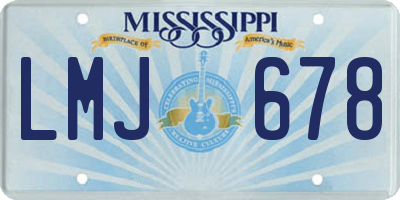 MS license plate LMJ678