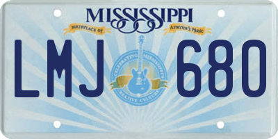 MS license plate LMJ680