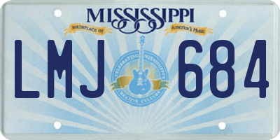 MS license plate LMJ684