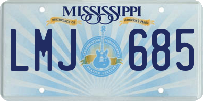 MS license plate LMJ685