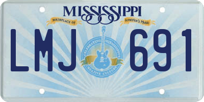 MS license plate LMJ691