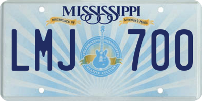 MS license plate LMJ700