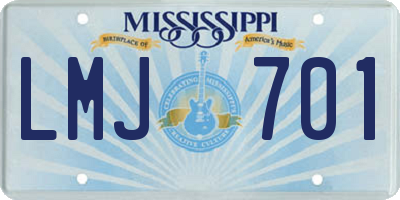MS license plate LMJ701