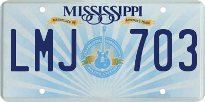 MS license plate LMJ703