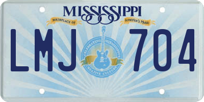 MS license plate LMJ704