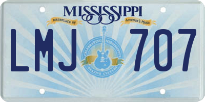 MS license plate LMJ707