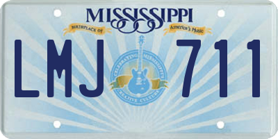 MS license plate LMJ711