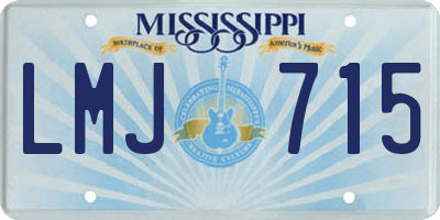 MS license plate LMJ715