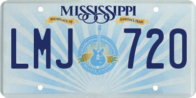 MS license plate LMJ720