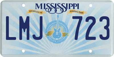 MS license plate LMJ723