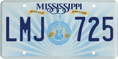 MS license plate LMJ725