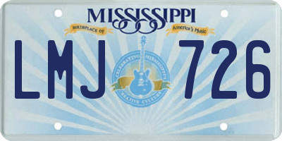 MS license plate LMJ726