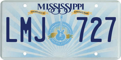 MS license plate LMJ727