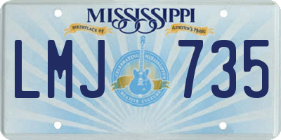 MS license plate LMJ735