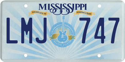 MS license plate LMJ747