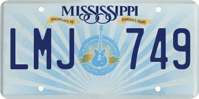 MS license plate LMJ749