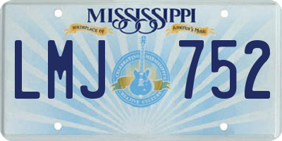 MS license plate LMJ752