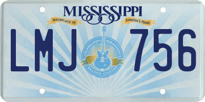 MS license plate LMJ756