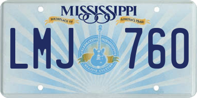 MS license plate LMJ760
