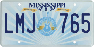 MS license plate LMJ765