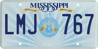 MS license plate LMJ767