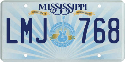 MS license plate LMJ768
