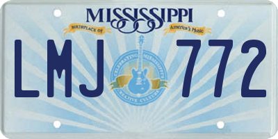MS license plate LMJ772