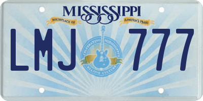 MS license plate LMJ777