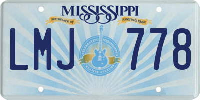 MS license plate LMJ778